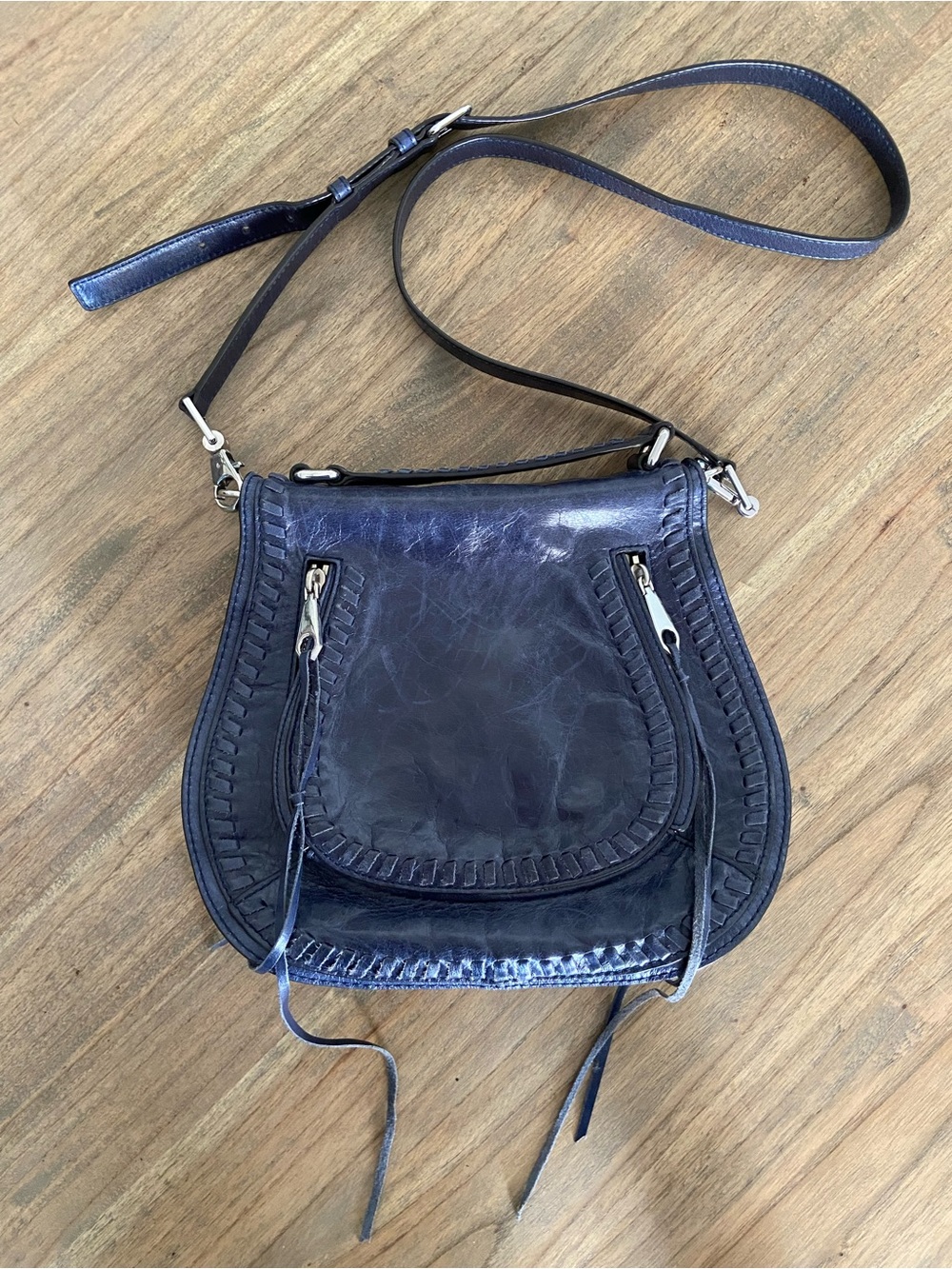 Rebecca Minkoff Navy Leather Saddle Crossbody